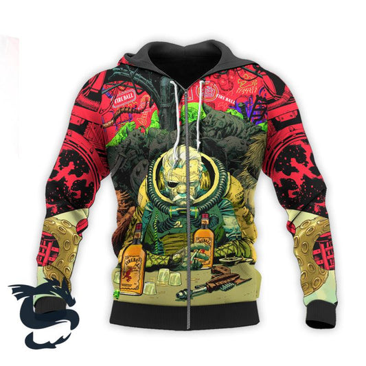 The Old Man Of Fear Agent Drink Fireball Hoodie & Zip Hoodie - Santa Joker