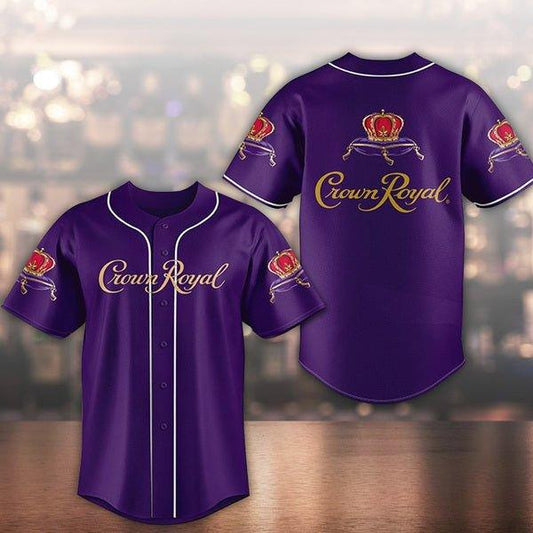 Unisex Purple Crown Royal Baseball Jersey - Santa Joker