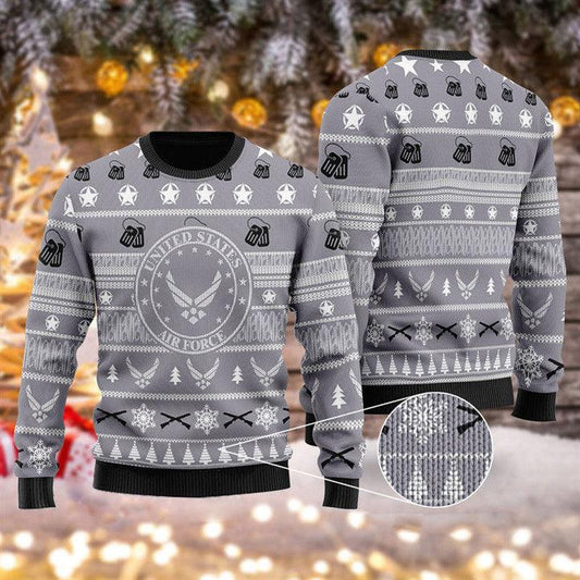 US Air Force Christmas Sweater - Santa Joker