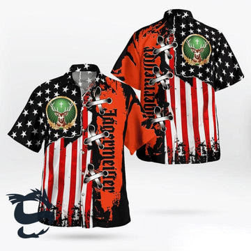 USA Flag Jagermeister Button Shirt - Santa Joker