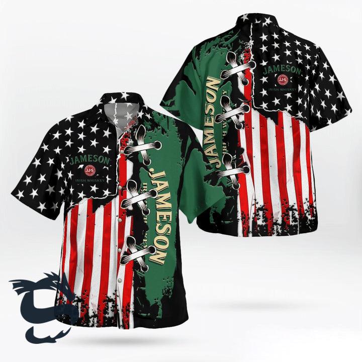 USA Flag Jameson Button Shirt - Santa Joker