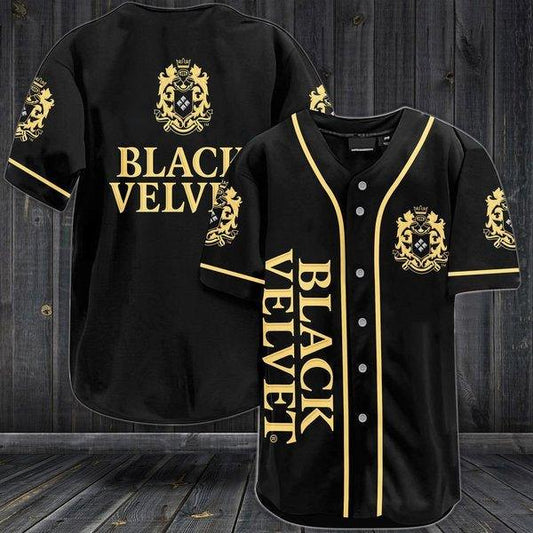 Vintage Black Velvet Canadian Whisky Baseball Jersey - Santa Joker