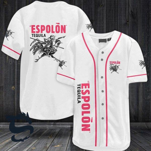 White Espolon Tequila Baseball Jersey - Santa Joker