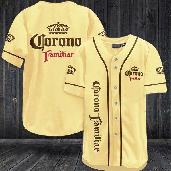 Yellow Corona Familiar Beer Baseball Jersey - Santa Joker