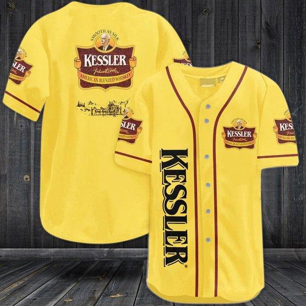 Yellow Kessler Whiskey Baseball Jersey - Santa Joker