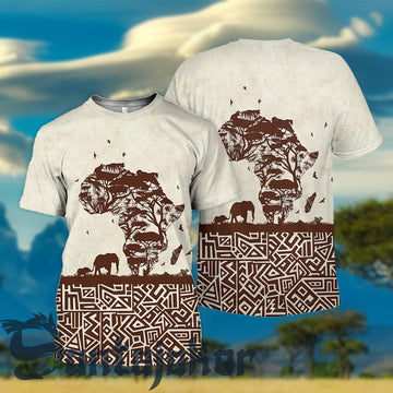 Africa Map With Wild Animals T-shirt 
