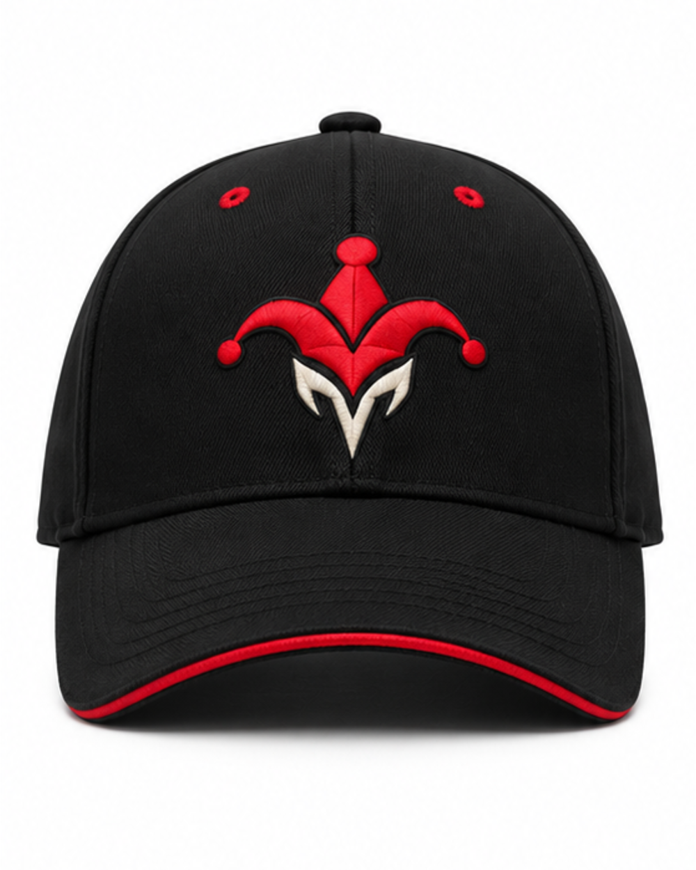 Matte Black unisex baseball cap, front view
